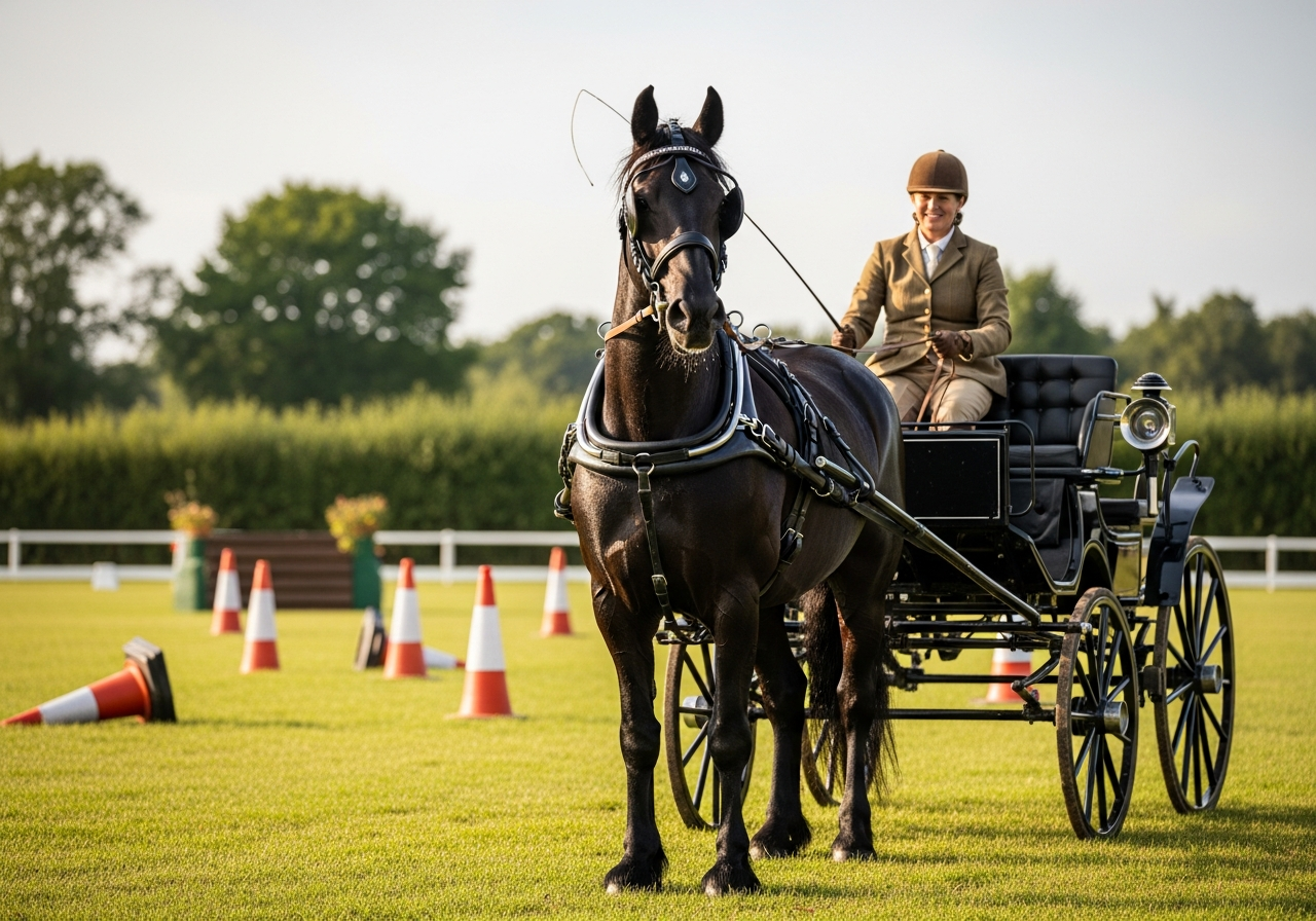 Horse and driver after clear round