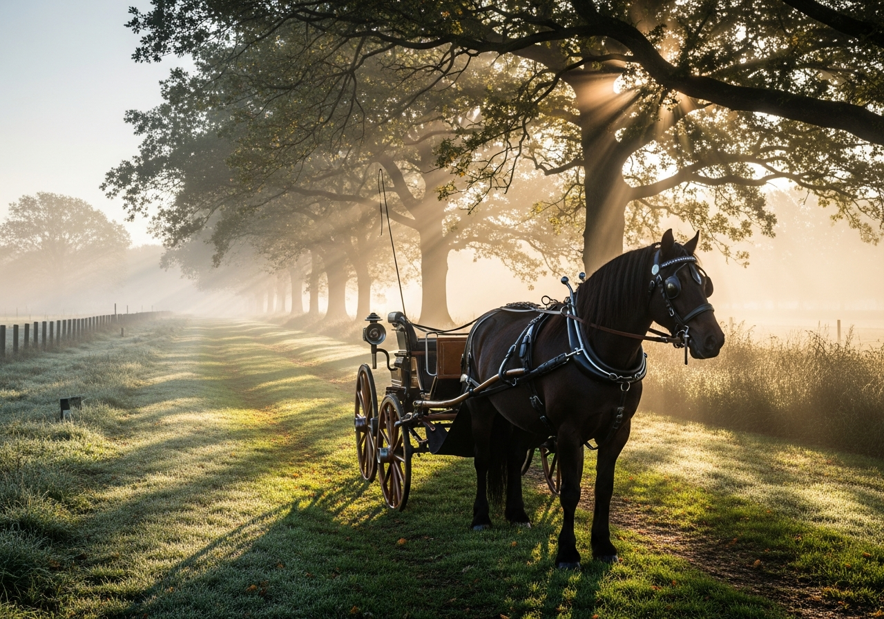 Morning mist over driving course