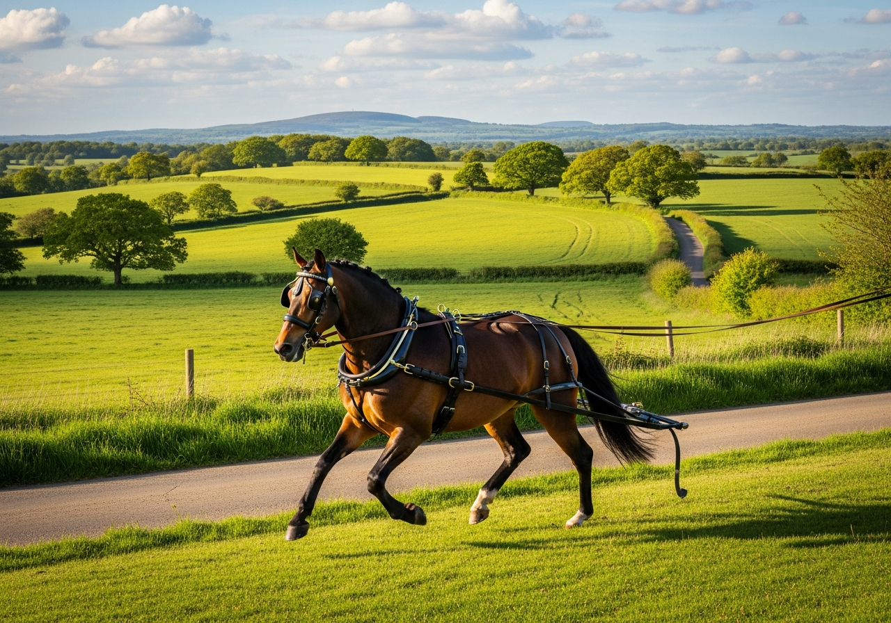 Horses in open countryside